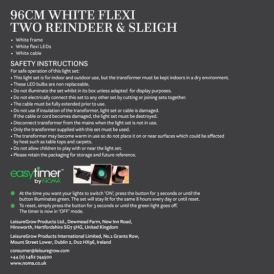 Flexi Light Two Reindeer & Sleigh