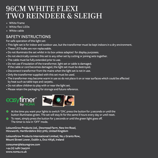 Flexi Light Two Reindeer & Sleigh