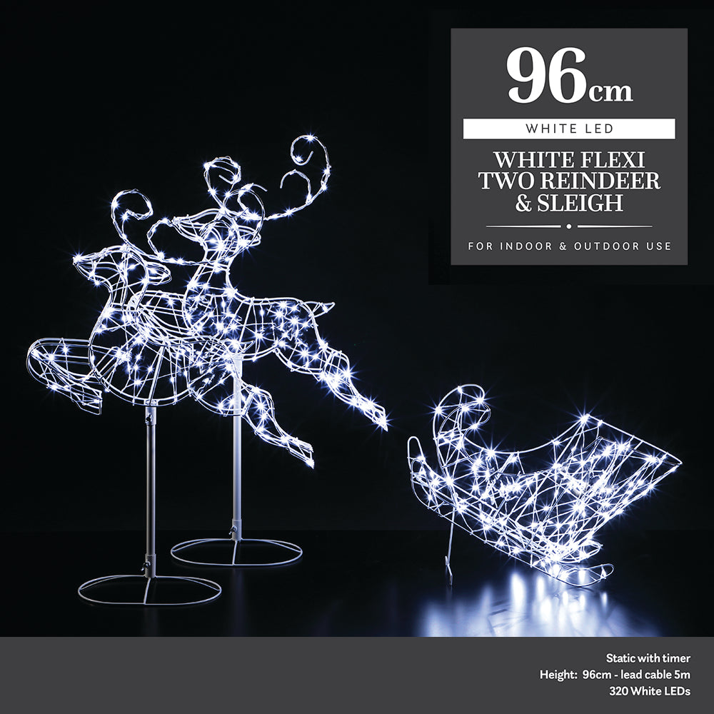 Flexi Light Two Reindeer & Sleigh