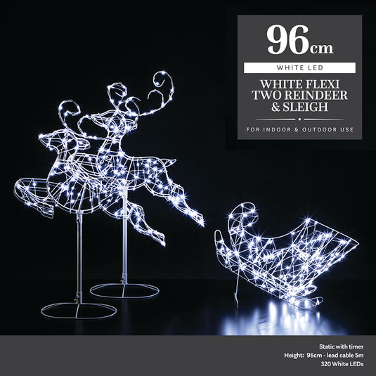 Flexi Light Two Reindeer & Sleigh
