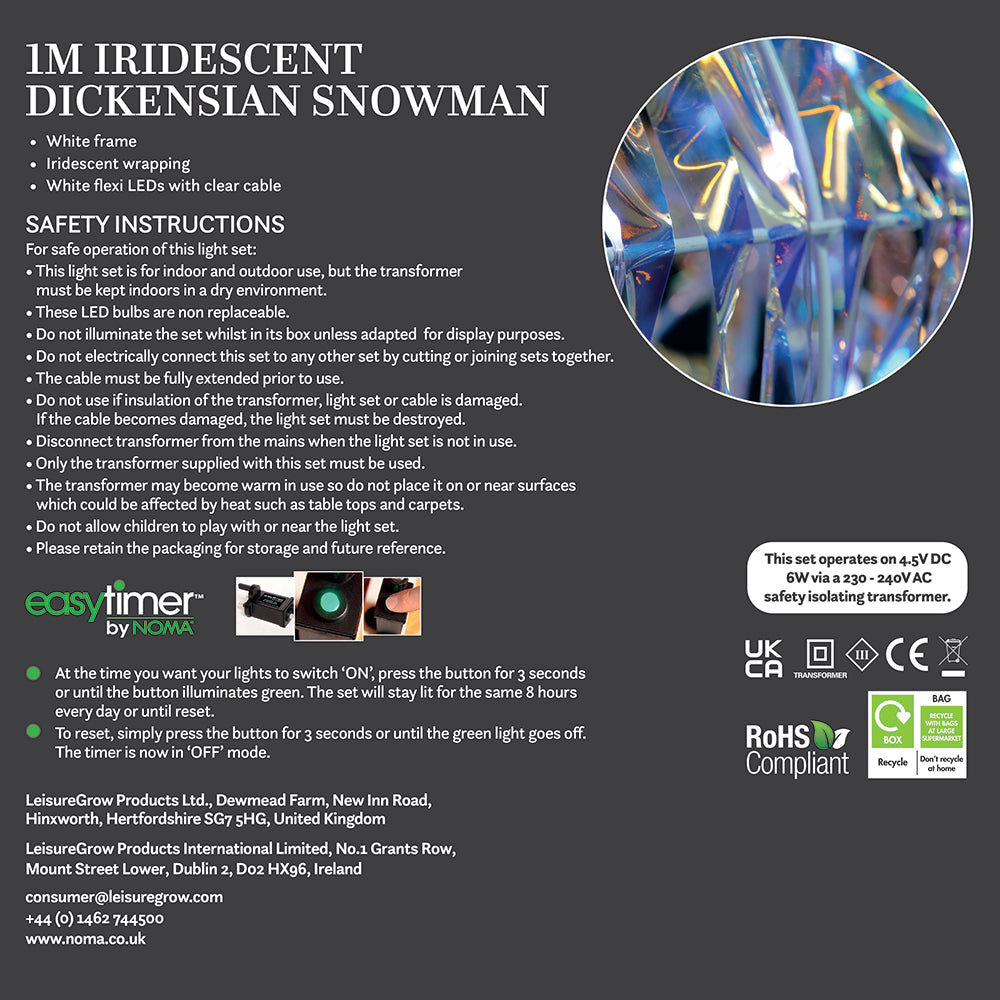 Iridescent Dickensian Snowman