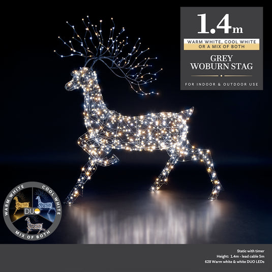 1.4 Grey Flexi Woburn Stag With Branch Antlers