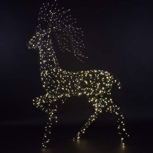 2M Grey Flexi Highland Stag With Branch Antlers