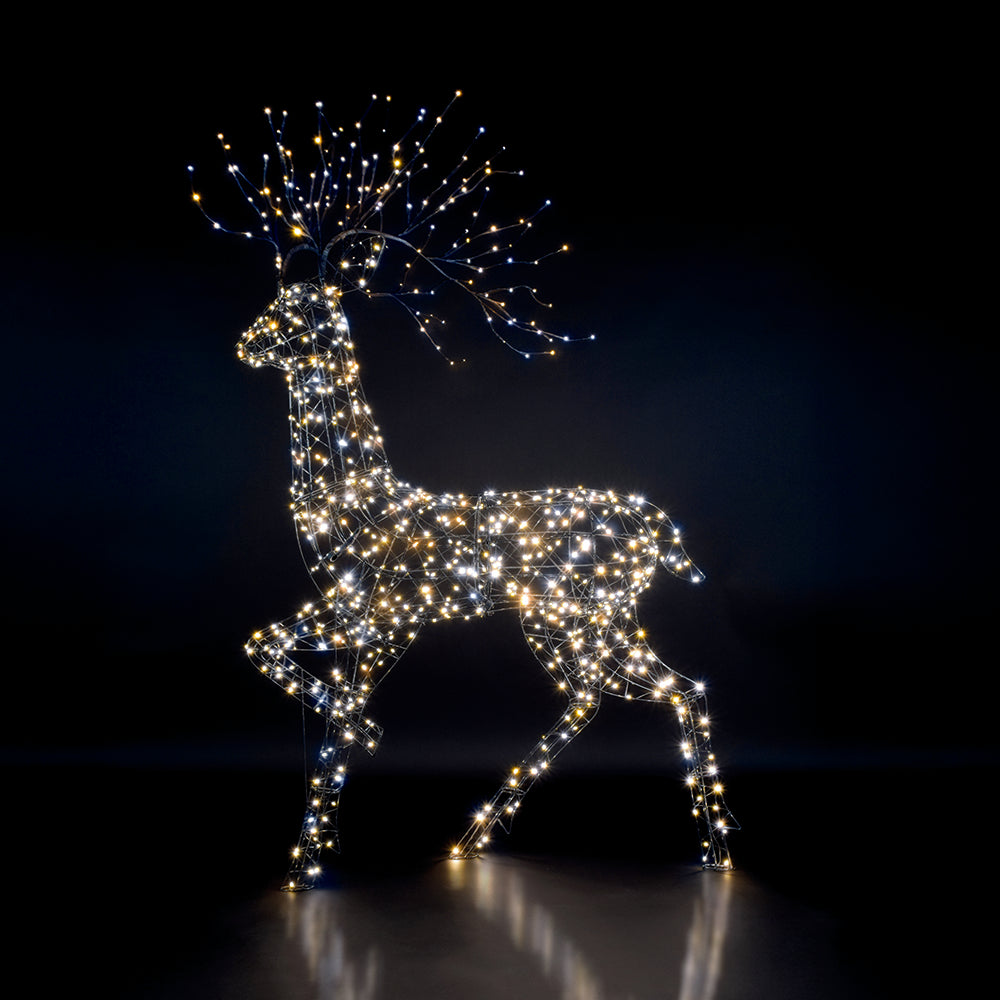 2M Grey Flexi Highland Stag With Branch Antlers