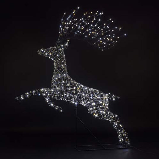 Grey Duo Bulb Rattan Richmond Leaping Stag