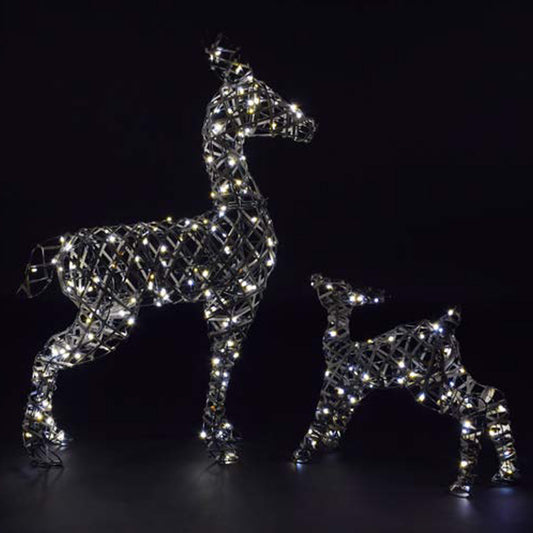 Grey Duo Bulb Rattan Richmond Deer & Fawn