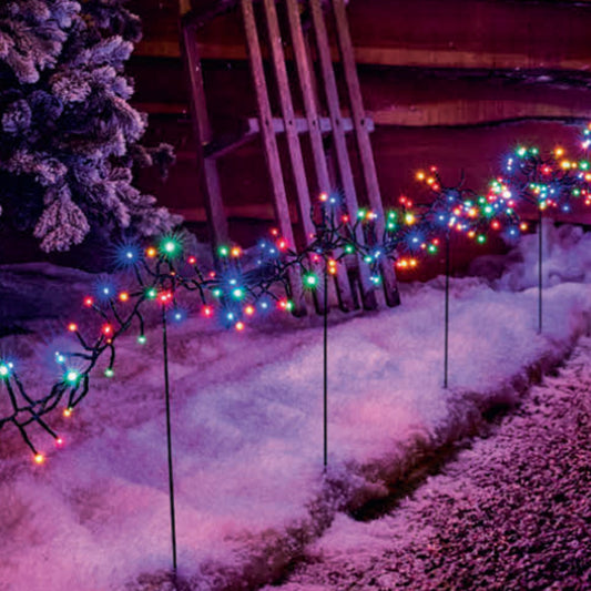 480 Multicolour Cluster Lights - 6 Stakes