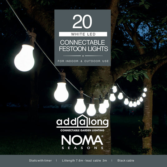 20 Connectable White LED PRO Festoon