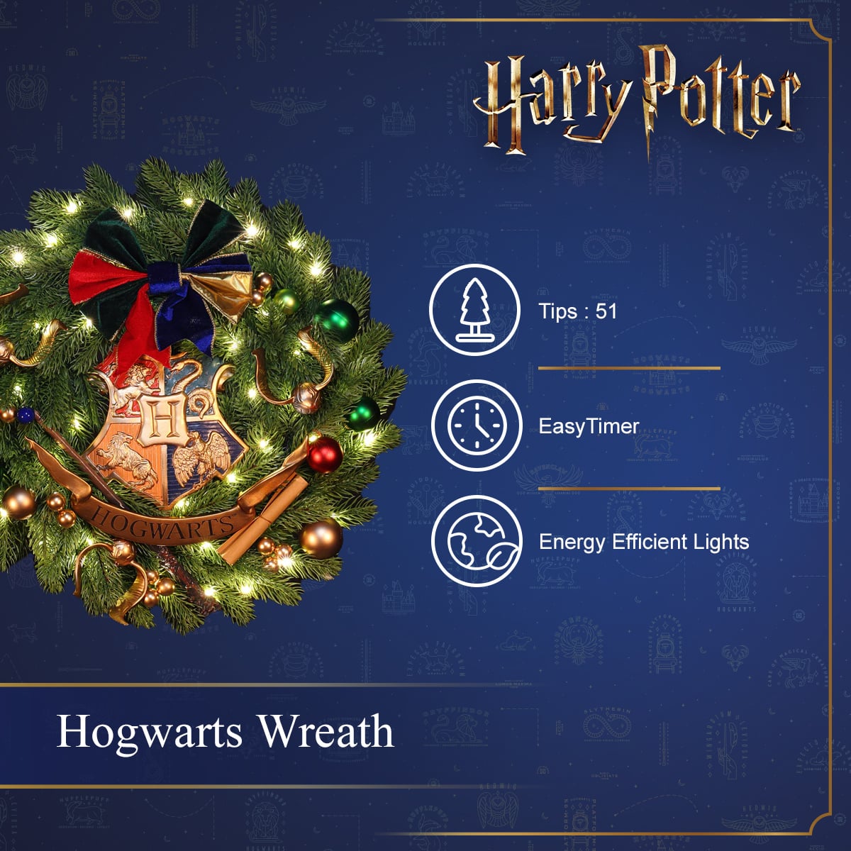Harry Potter - 45cm Hogwarts Christmas Wreath