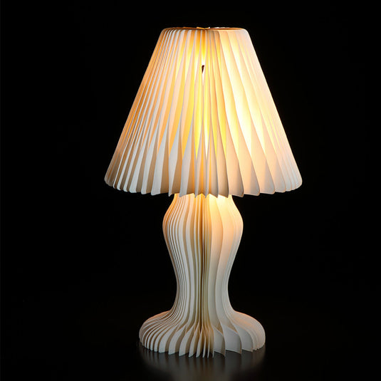 40cm Cream Honeycomb Classic Lamp with Globe Light