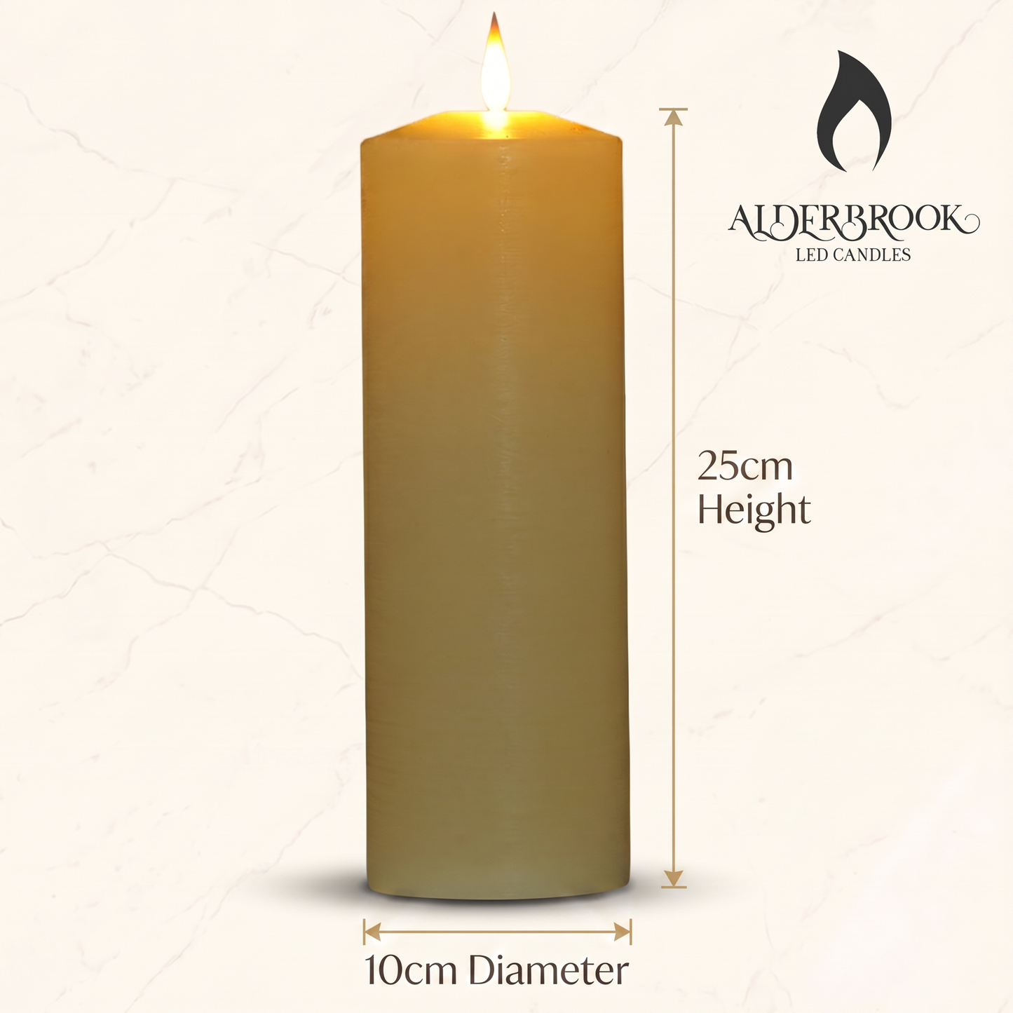 25CM Large Ivory Pillar Candle