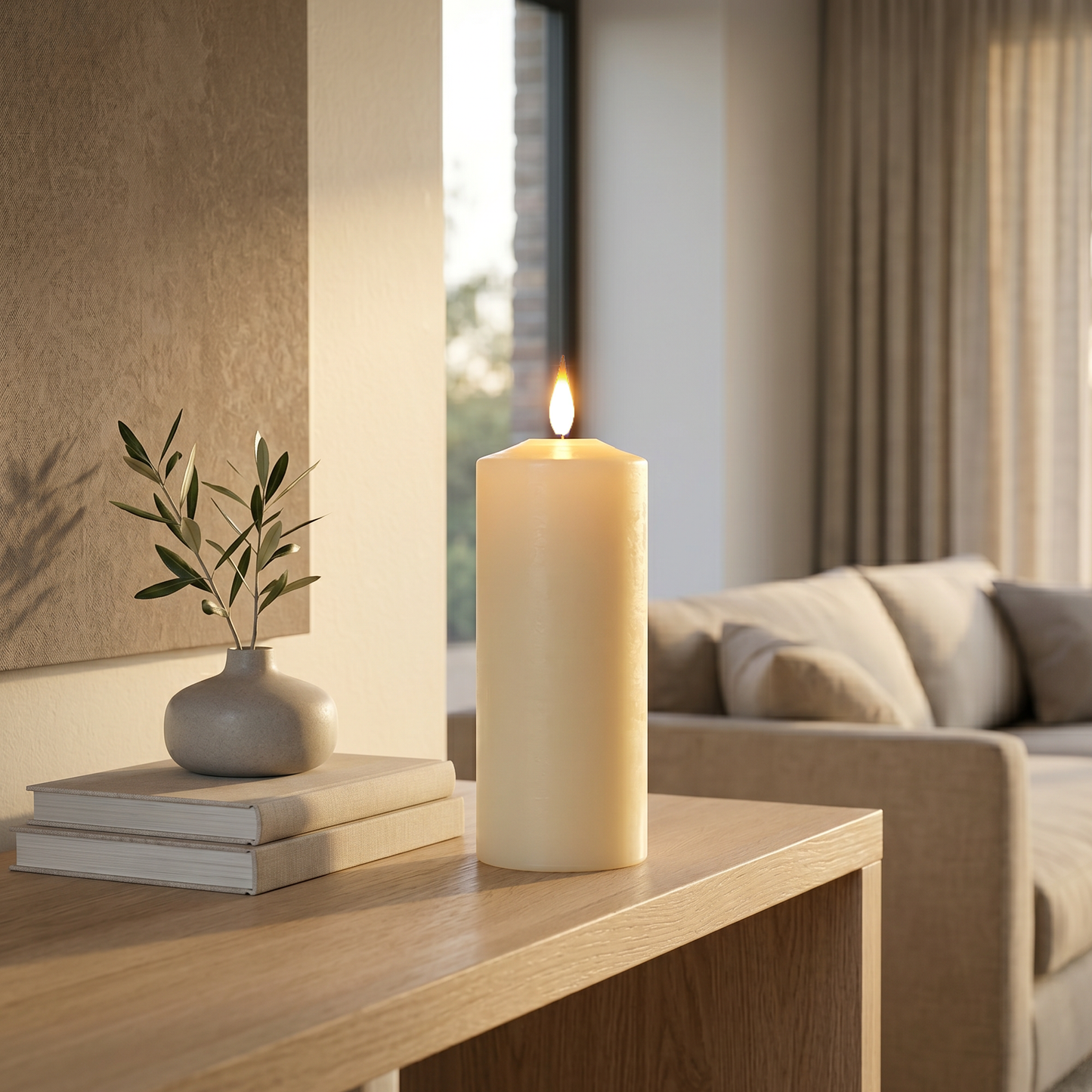 25CM Large Ivory Pillar Candle