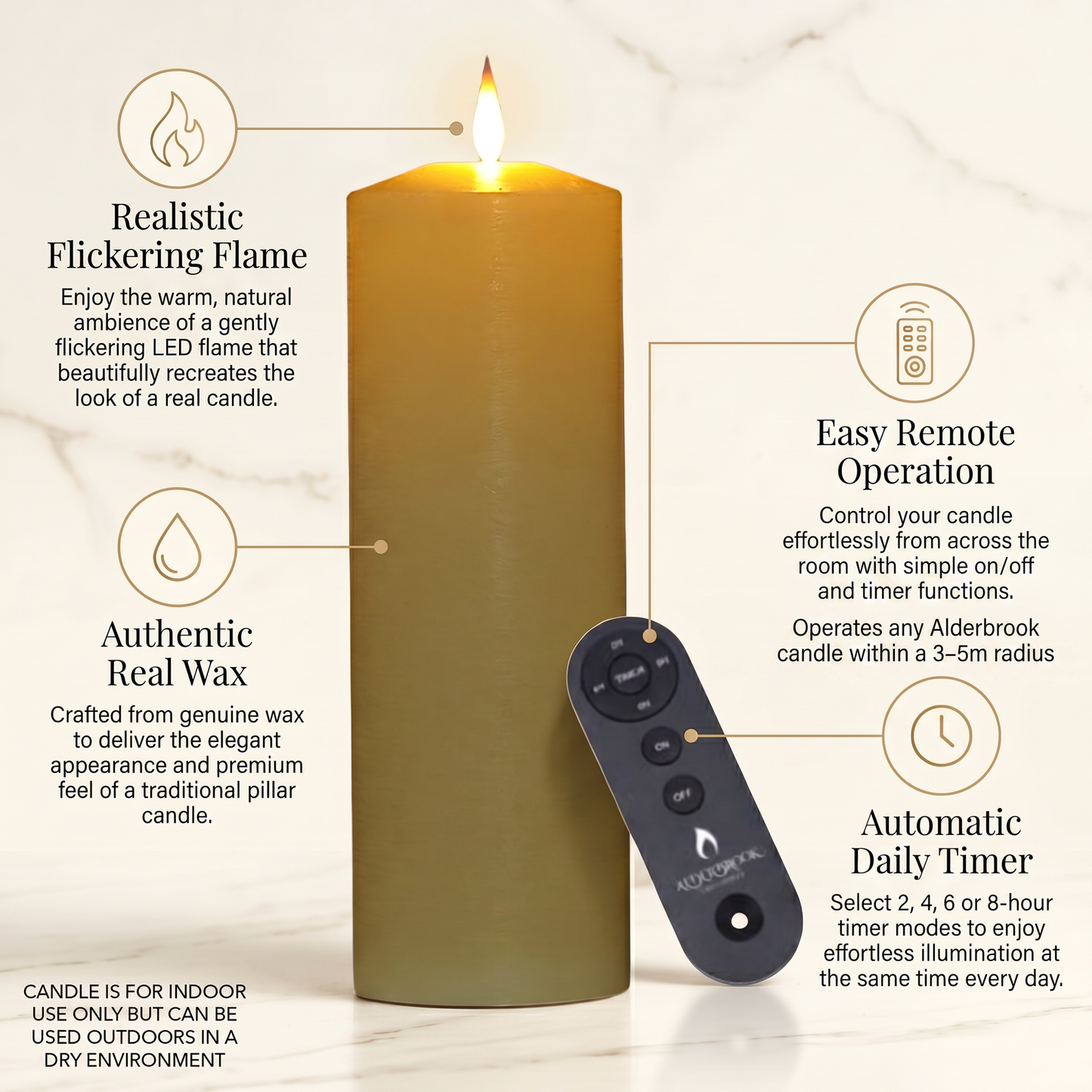20CM Large Ivory Candle