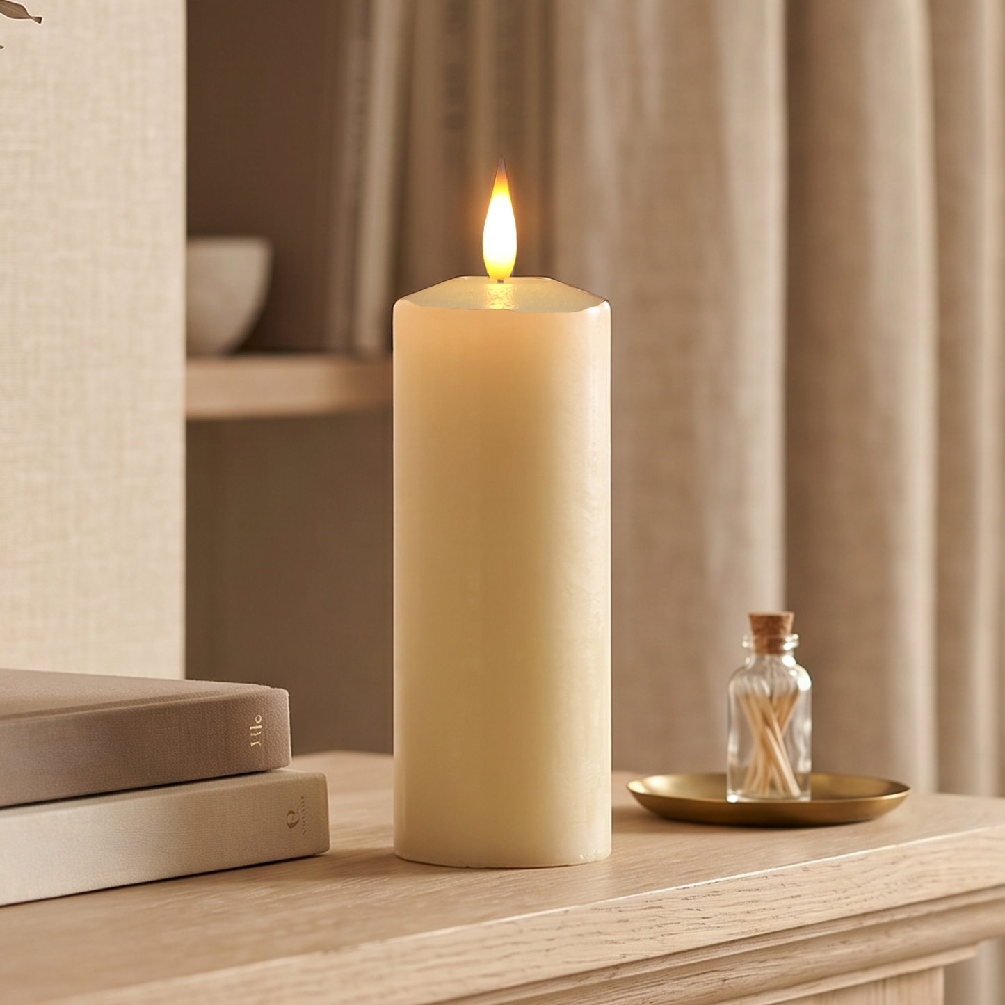 20CM Ivory Pillar Candle