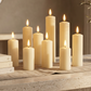 Set of 9 Slim Ivory Pillar Candles