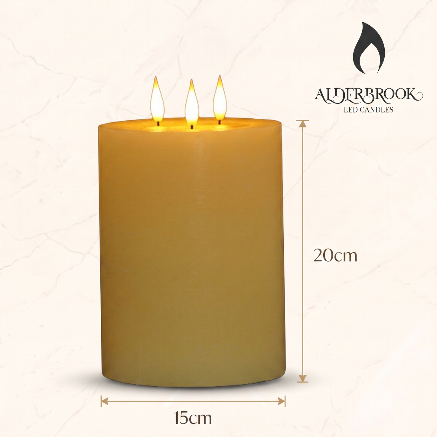20CM Ivory Multi Wick Candle