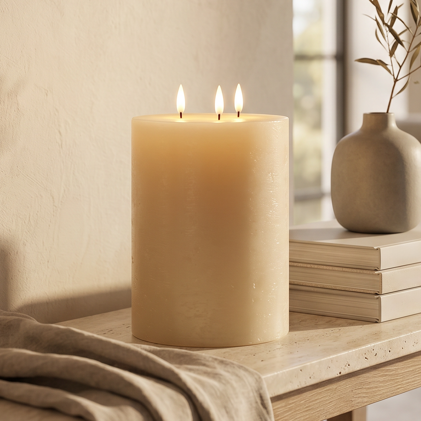 20CM Ivory Multi Wick Candle