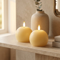 Set of 2 Ivory Sphere Candles