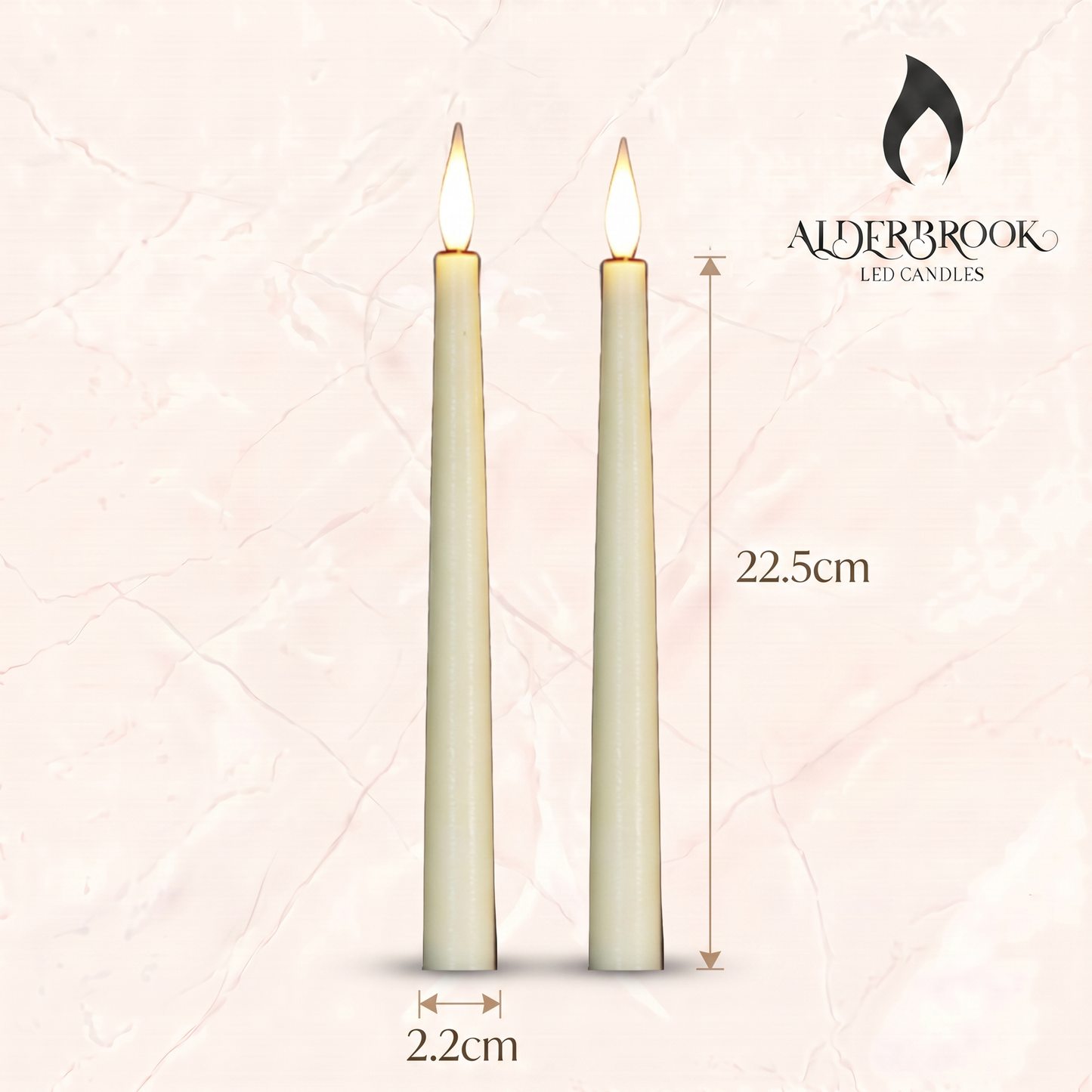 Set of 2 Ivory Taper Candles