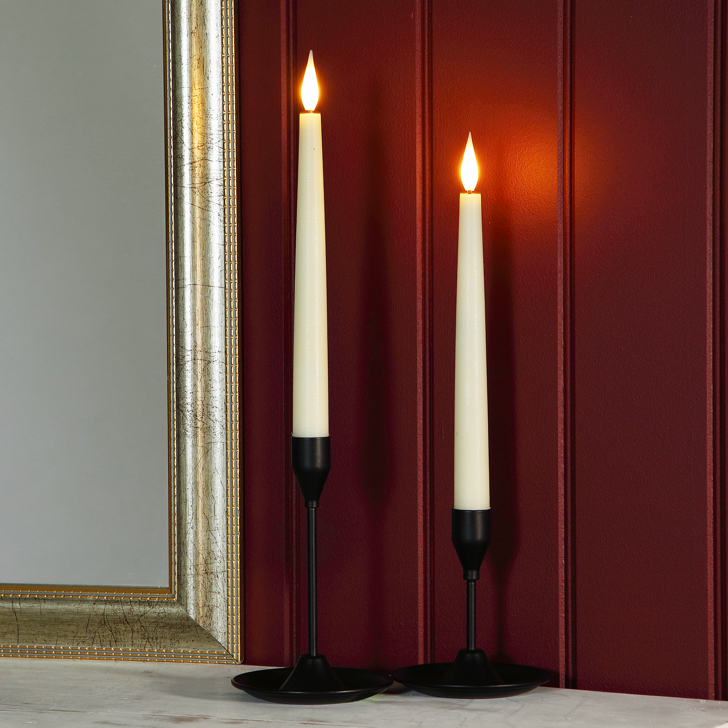 Set of 2 Ivory Taper Candles