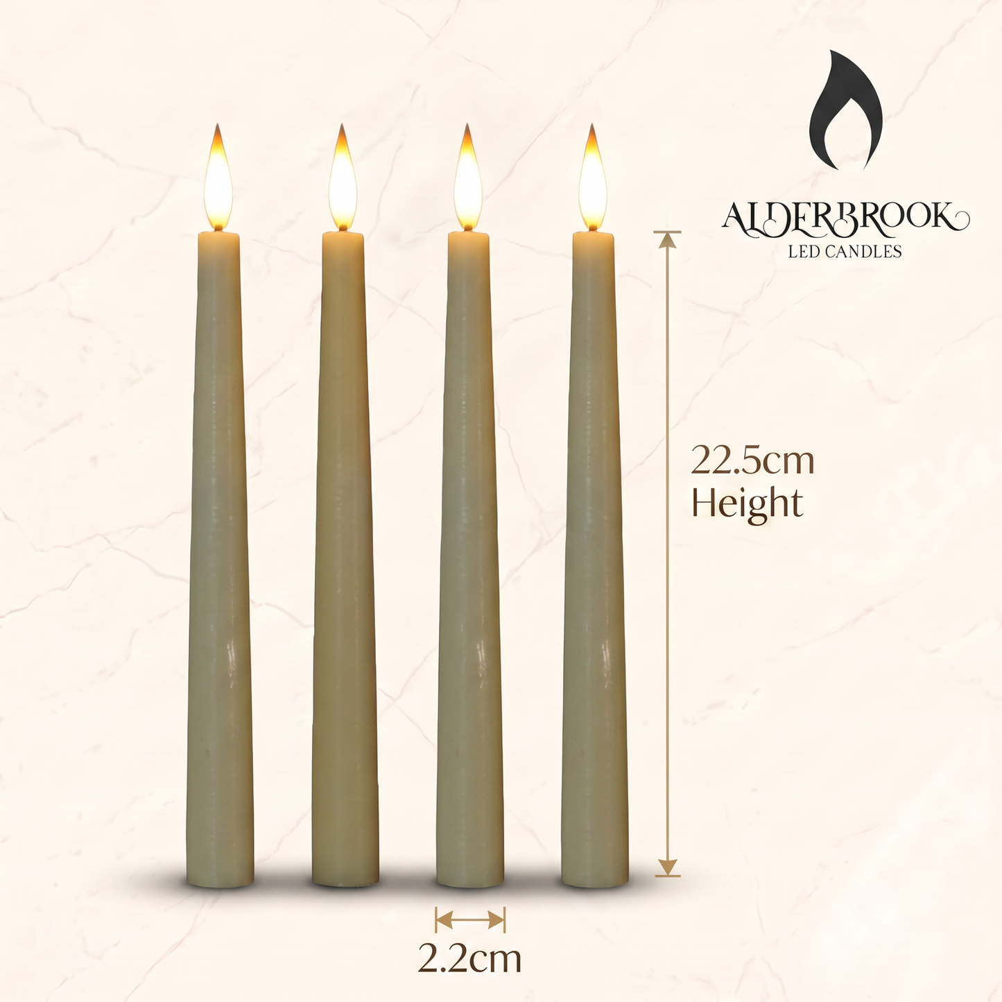 Set of 4 Ivory Taper Candles