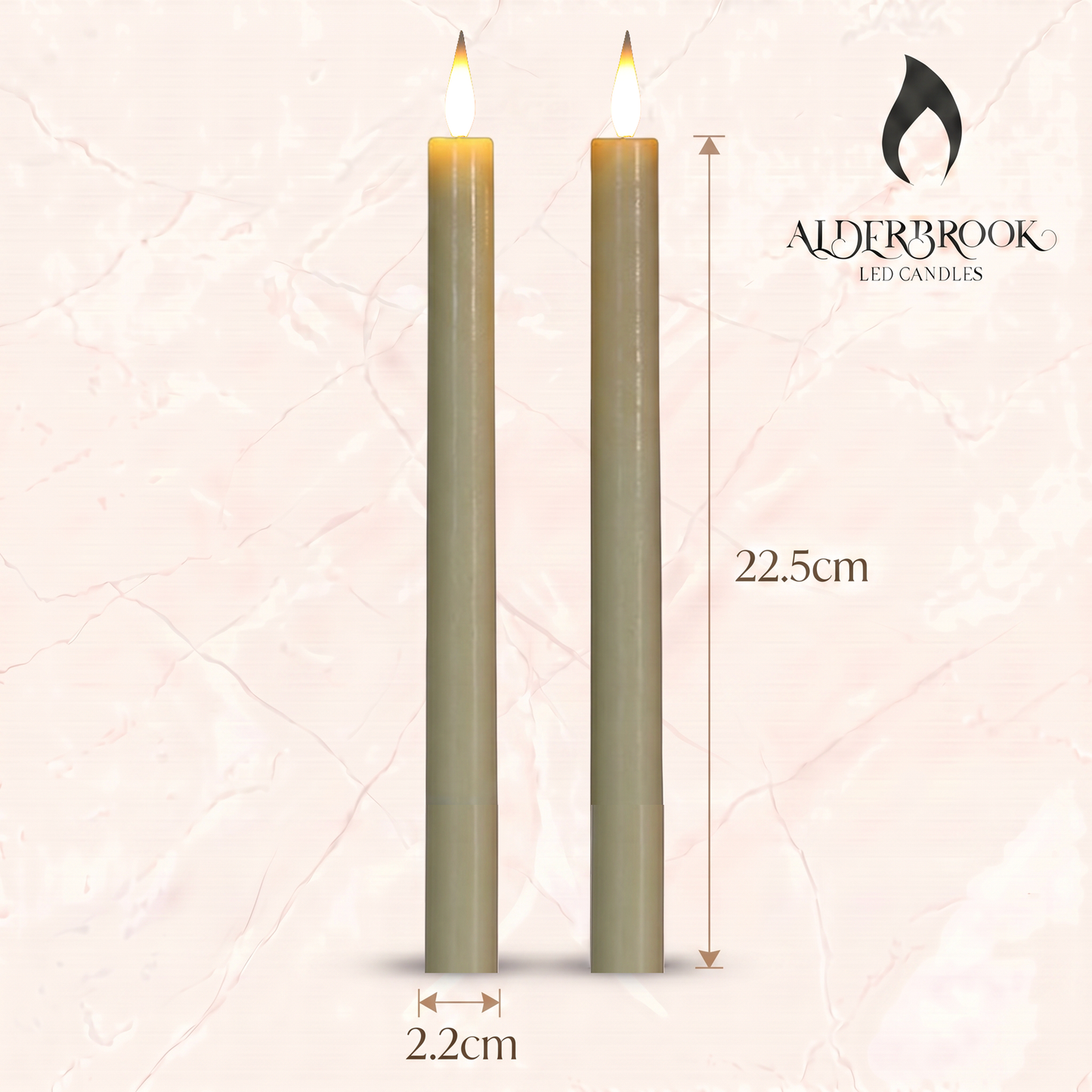 Set of 2 Ivory Dinner Candles