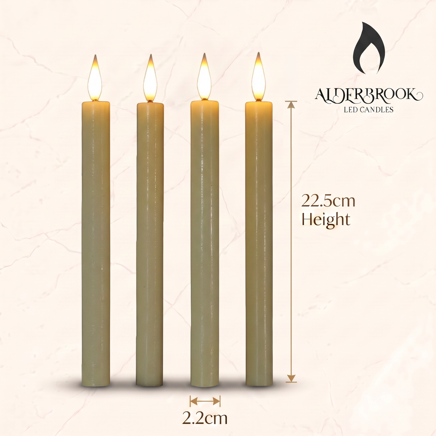 Set of 4 Ivory Dinner Candles