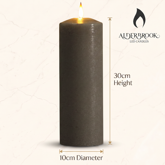 30CM Large Pewter Pillar Candle