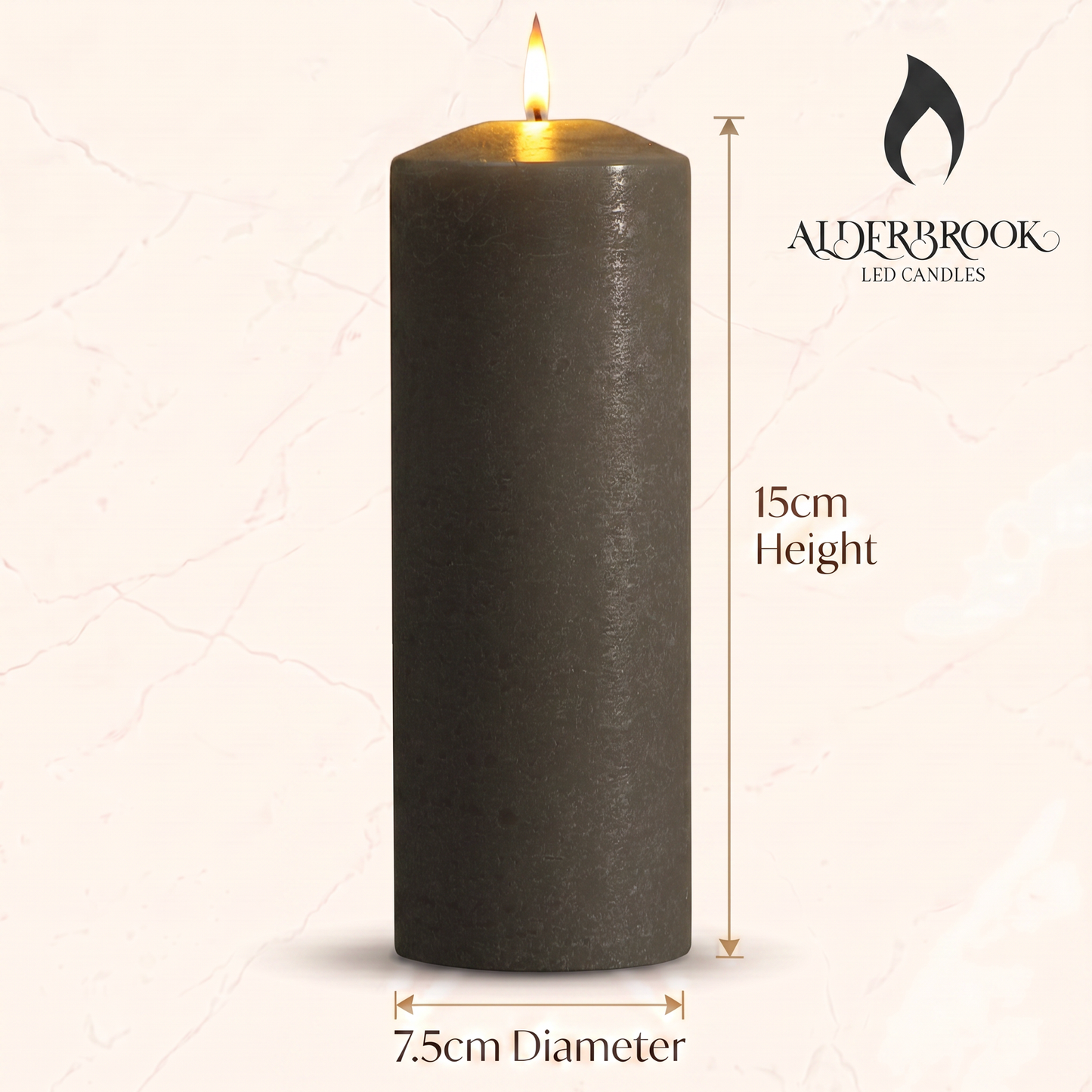 20CM Pewter Pillar Candle