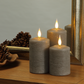 Set of 3 Pewter Pillar Candles