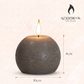 Set of 2 Pewter Sphere Candles