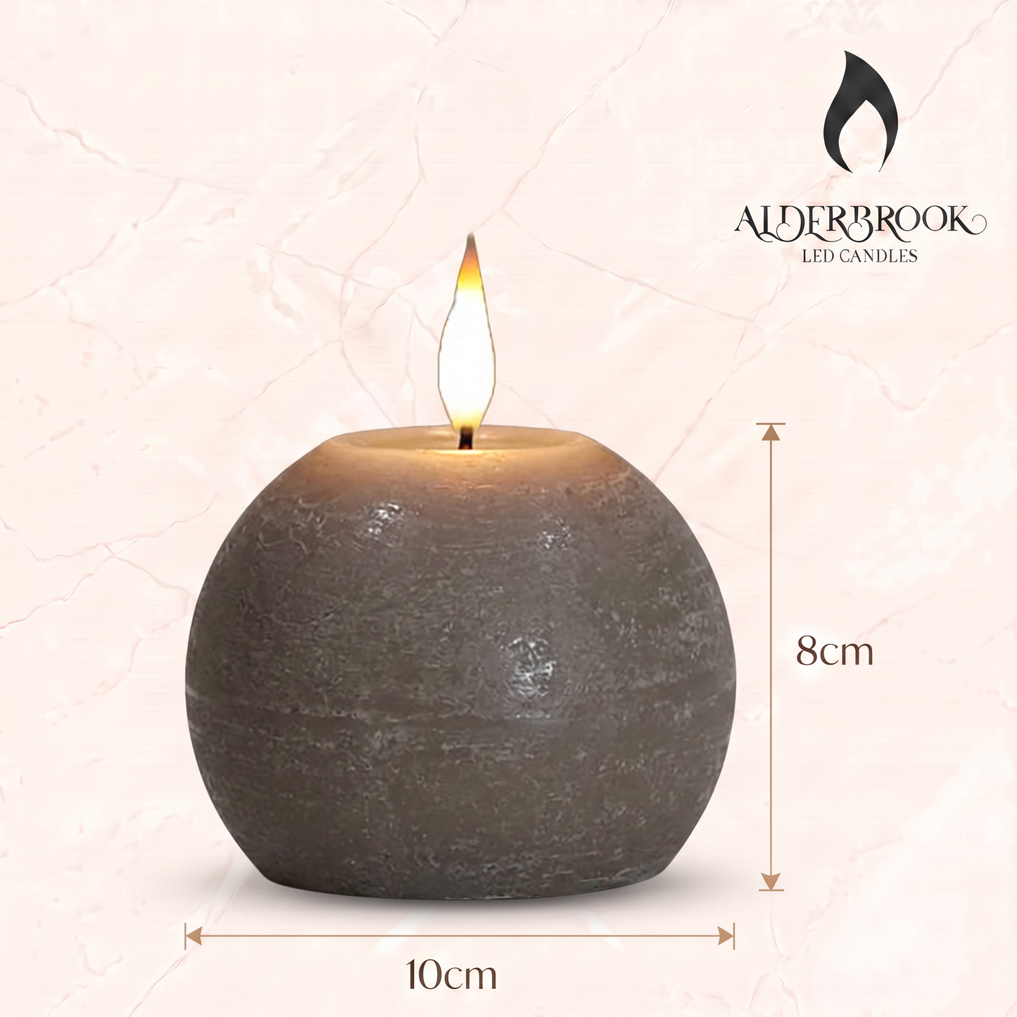 Set of 2 Pewter Sphere Candles