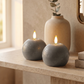 Set of 2 Pewter Sphere Candles