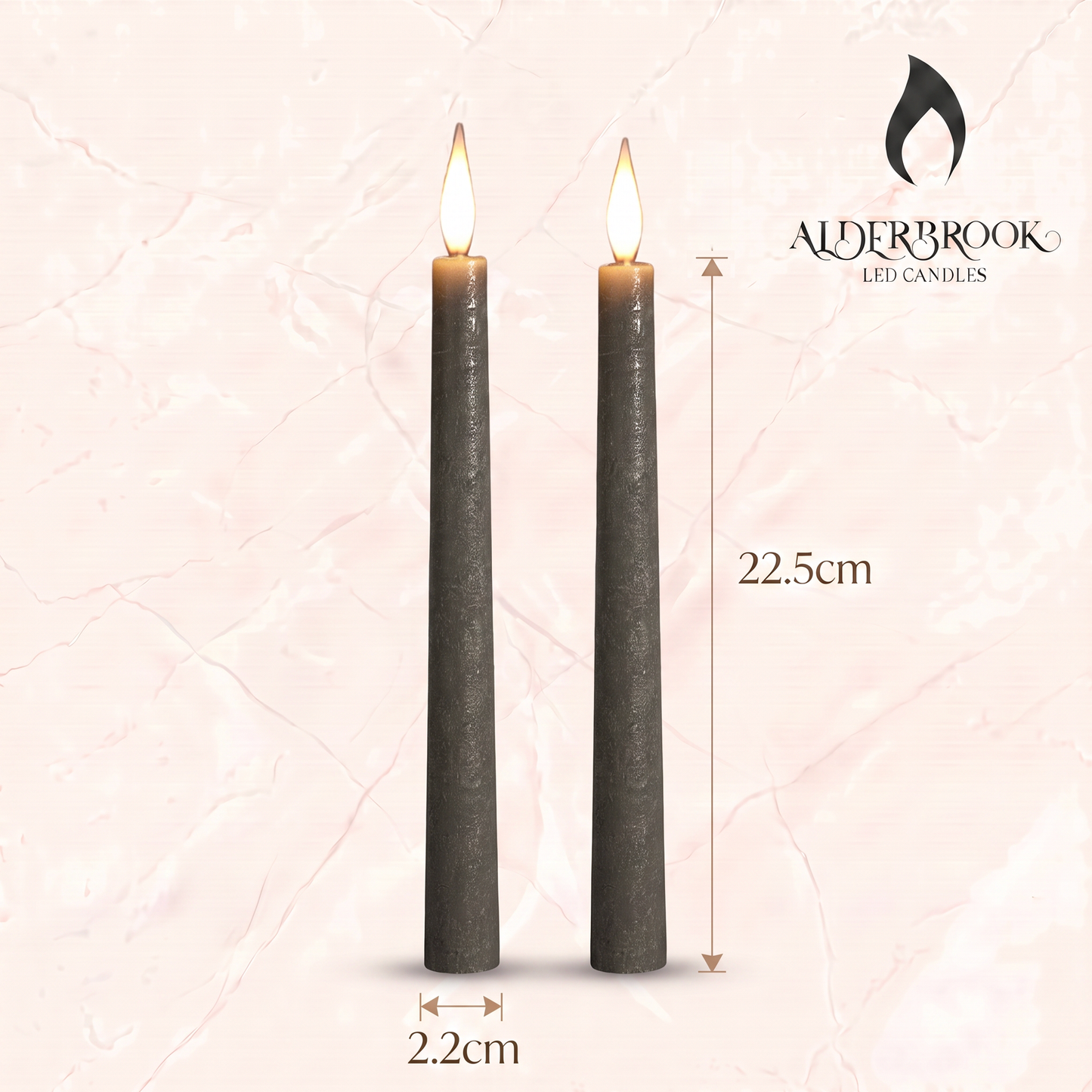 Set of 2 Pewter Taper Candles