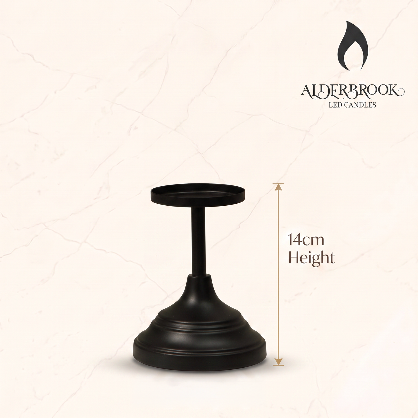 14CM Black Candle Metal Pillar Candle Stick