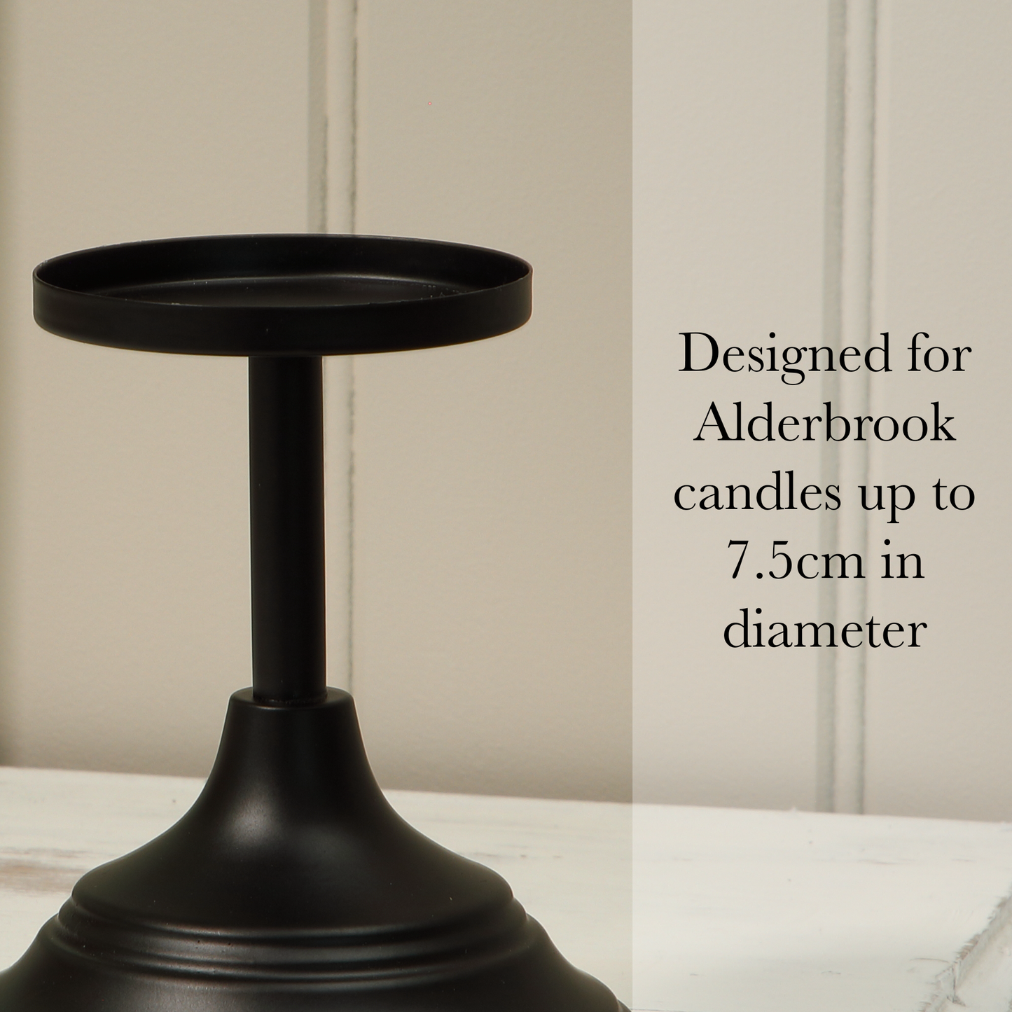 14CM Black Candle Metal Pillar Candle Stick