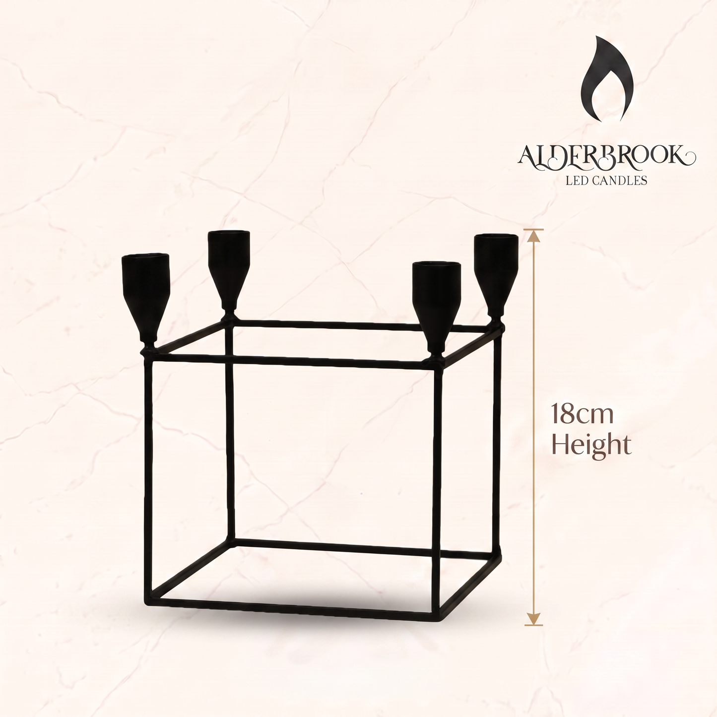 18CM Black Metal Candelabra