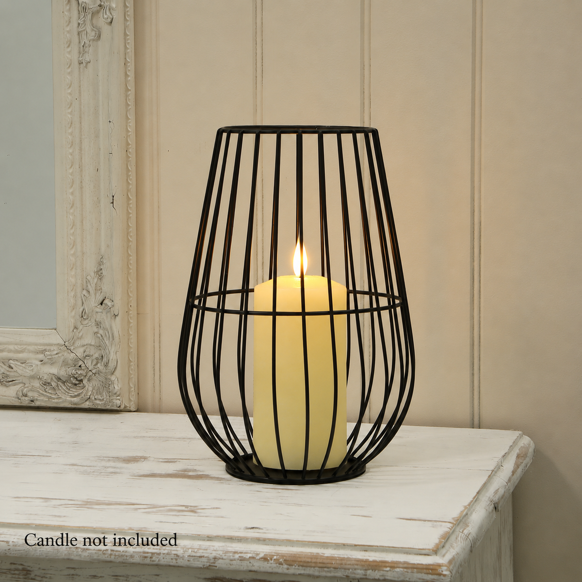 27CM Black Metal Basket Lantern