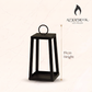 19CM Black Metal Tapered Lantern