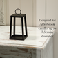 19CM Black Metal Tapered Lantern