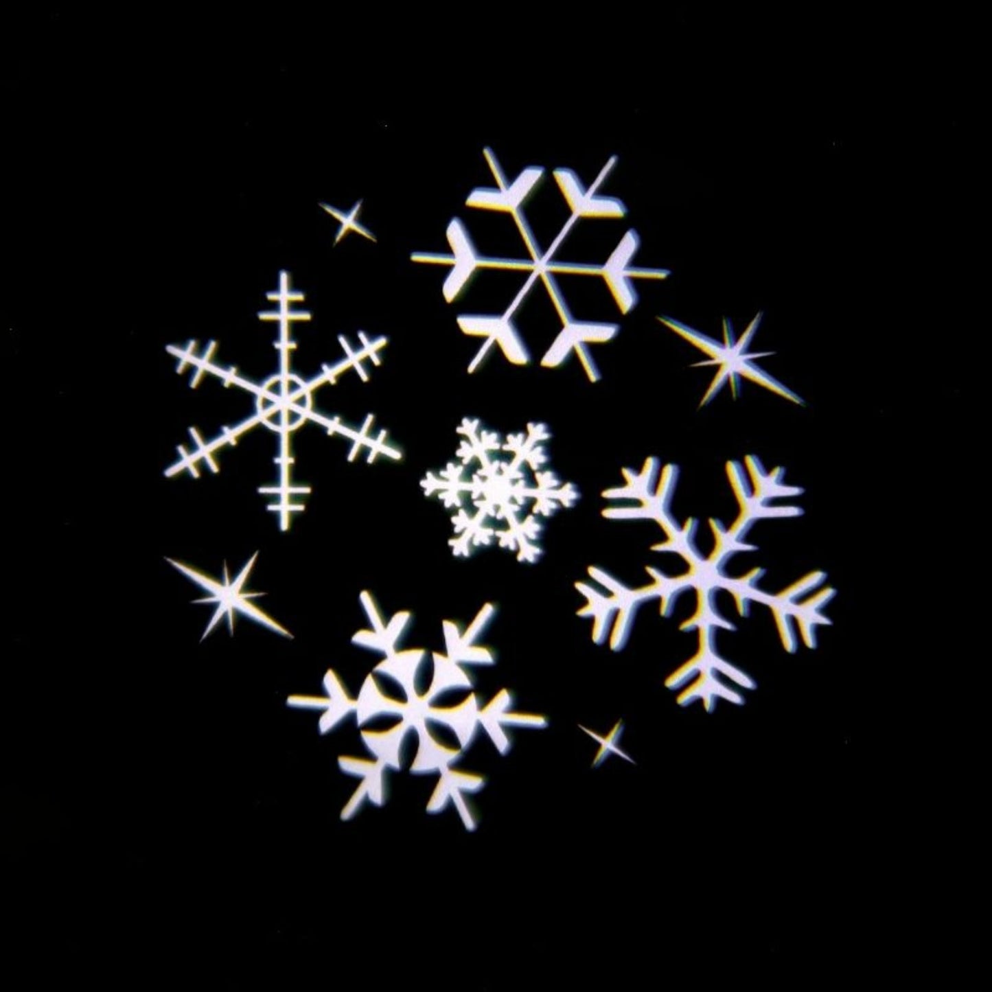 8 White Snowflake Pattern Projector String Lights