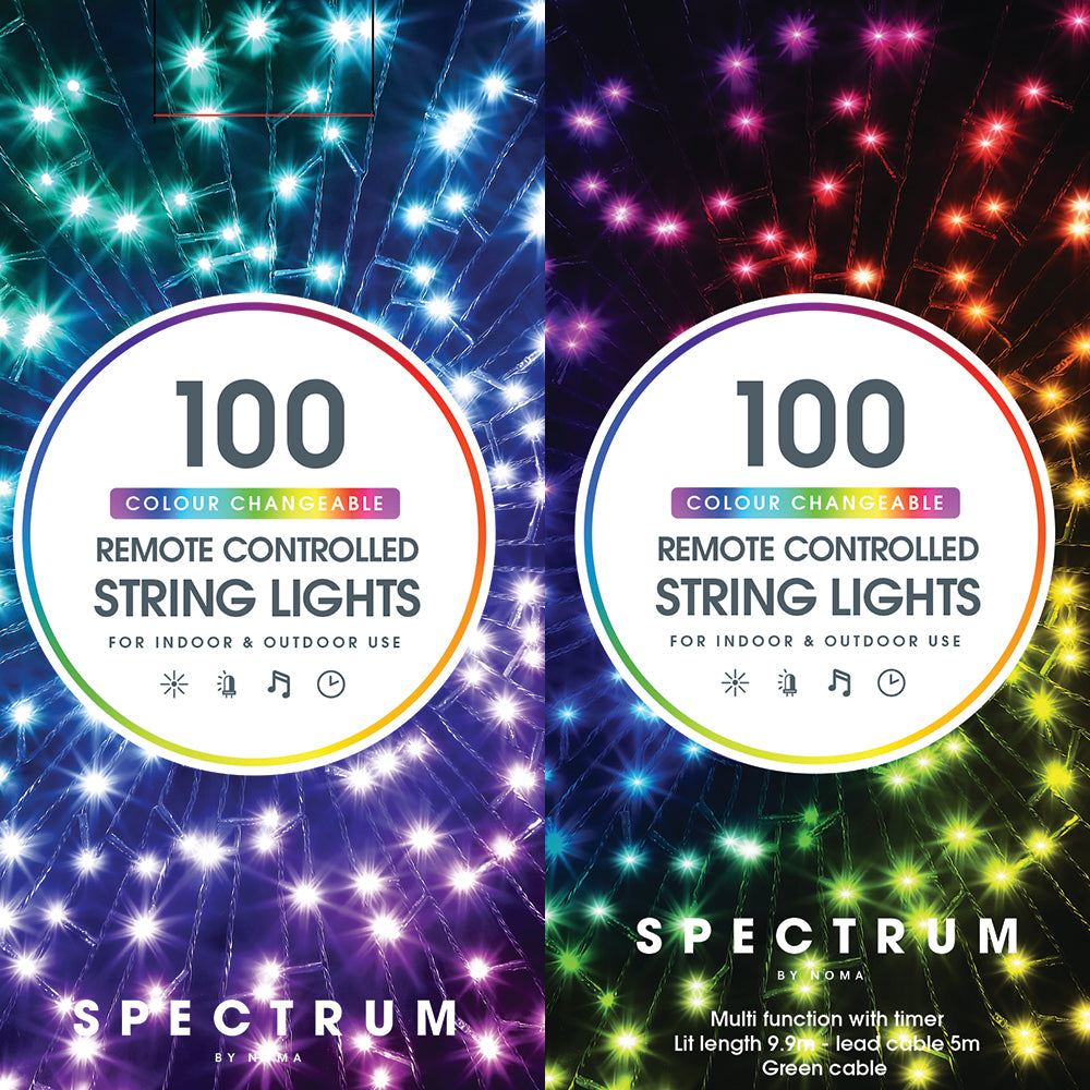 Spectrum Digital Remote Control Decor String Lights (Green Cable)