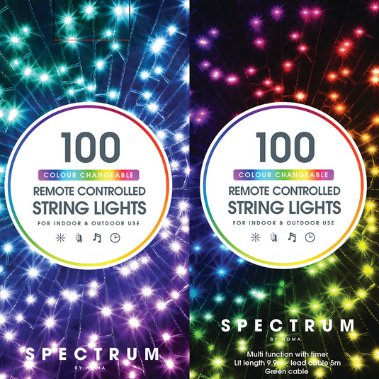 Spectrum Digital Remote Control Decor String Lights (Green Cable)