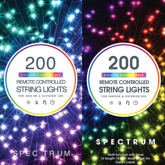 Spectrum Digital Remote Control String Lights (Green Cable)