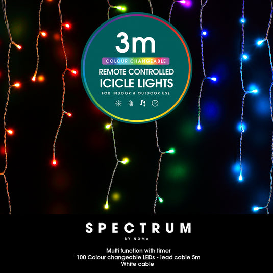 Spectrum Digital Remote Control Icicle Lights (White Cable)