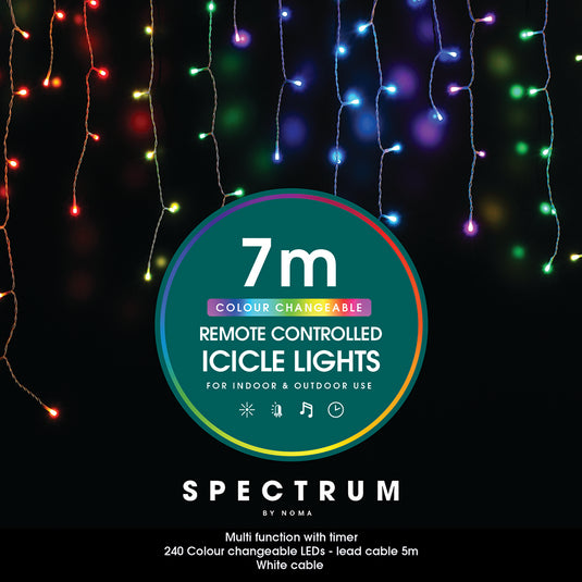 Spectrum Digital Remote Control Icicle Lights (White Cable)