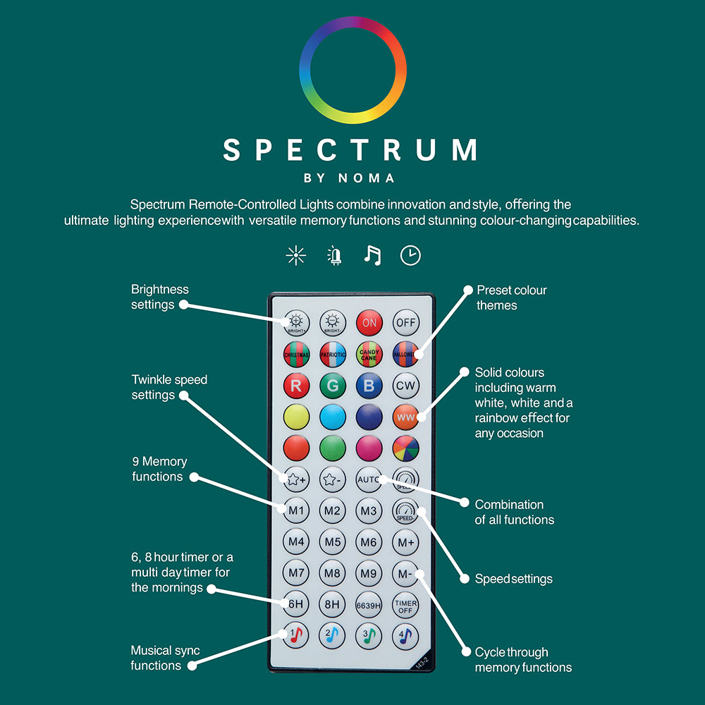 2.5M Spectrum Digital Remote Control Curtain Light
