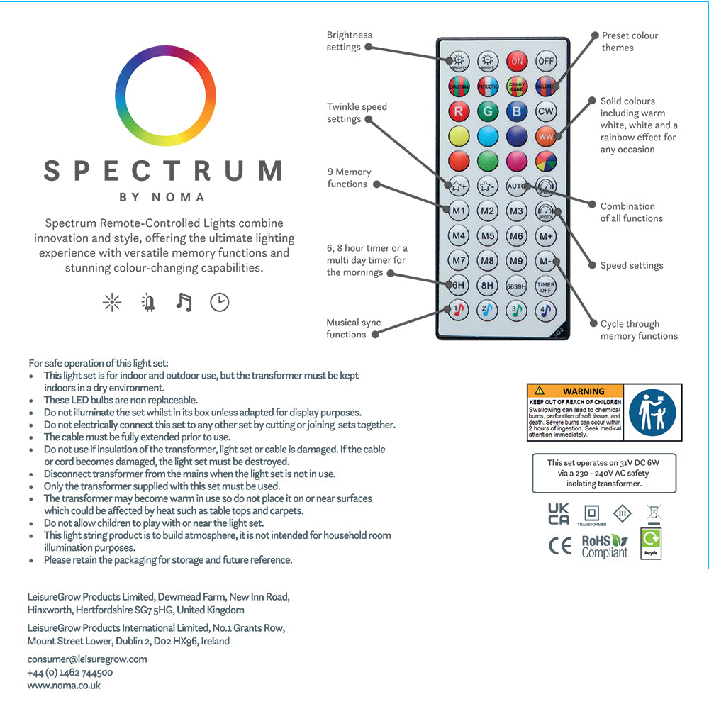 1.8M Spectrum Digital Remote Control Icicle Spiral Tree