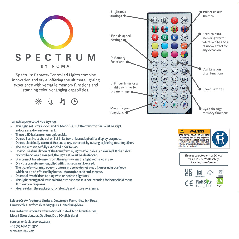2.5M Spectrum Digital Remote Control Icicle Spiral Tree