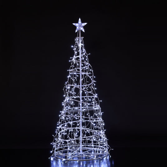 1.8 White Twinkling Icicle Sprial Tree With 535 LEDS